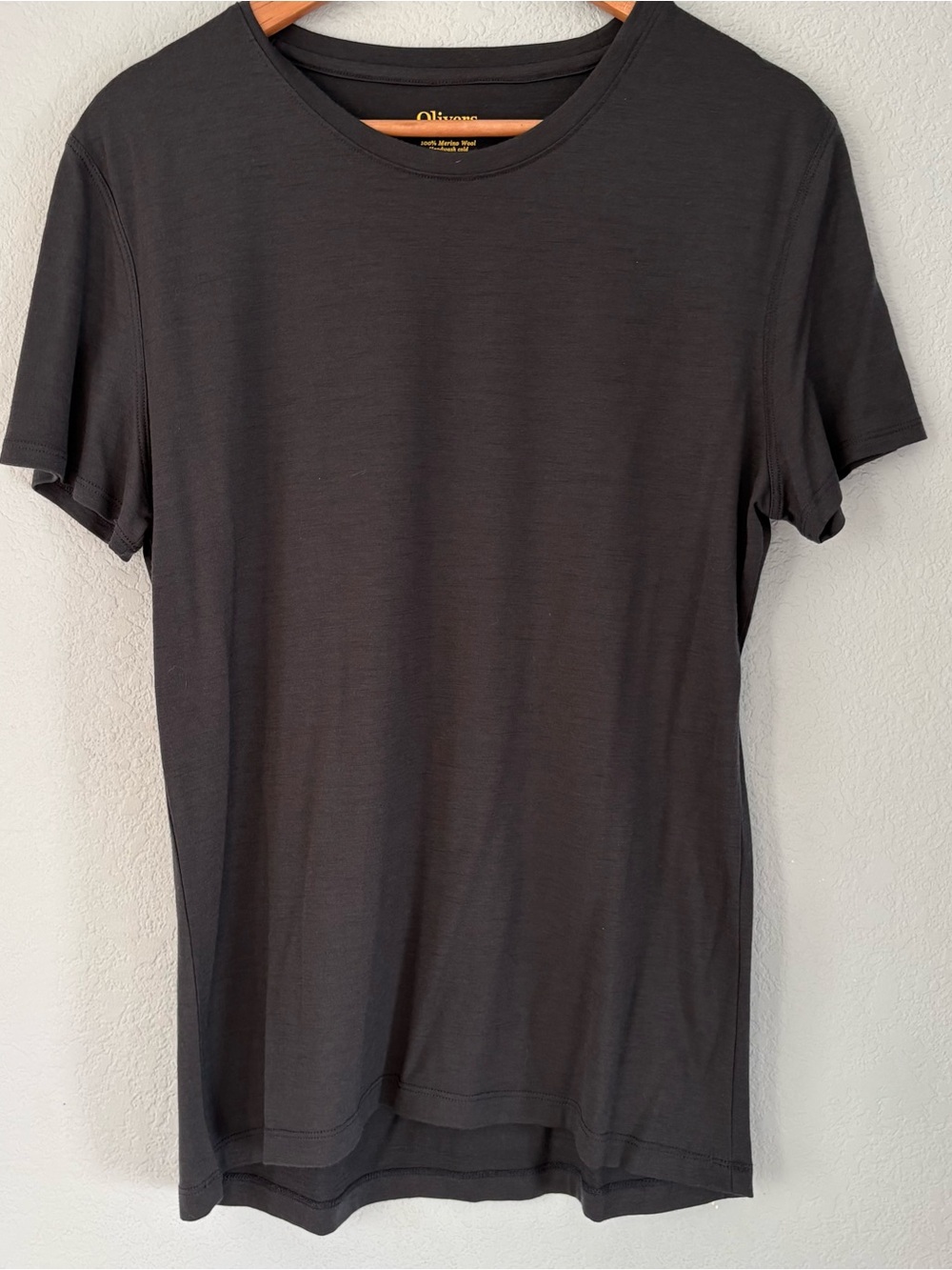 Olivers Apparel Tee Shirt Merino Wool Navy Layer Short Sleeve Outdoor